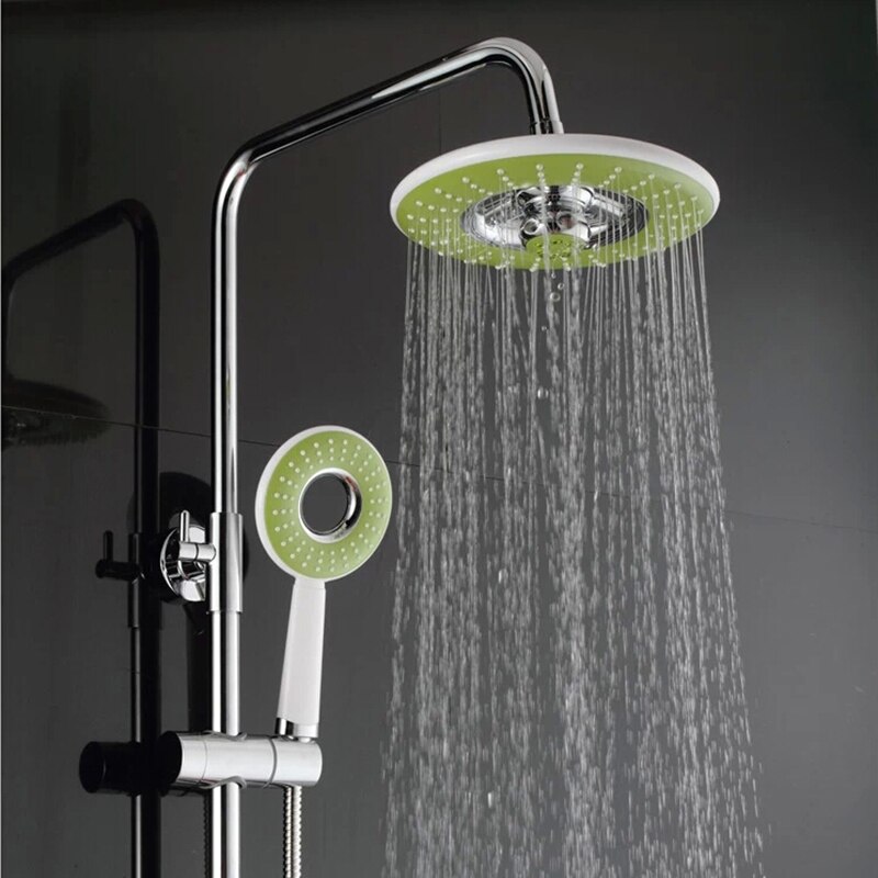 LANGYO Chrome Shower Head Bathroom ABS Plastic Shower Faucet Gray Rainfall Shower Nozzle With Shower Hand