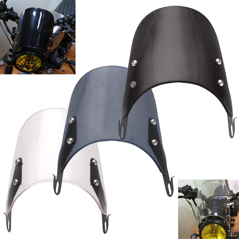 Motorfiets Voorruit Luchtstroom Verstelbare Voorruit Wind Deflector Voor 4-7 Inch Koplampen Universele Moto Accessoires