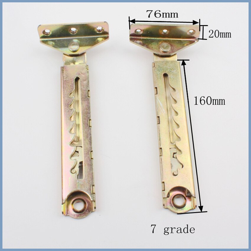 1 Pair Hardware Hinge 7-gear Adjustable Ratchet Headrest Fitting for Beds, Desk Lids, Drafting Tables, and Drawing Boards, Steel