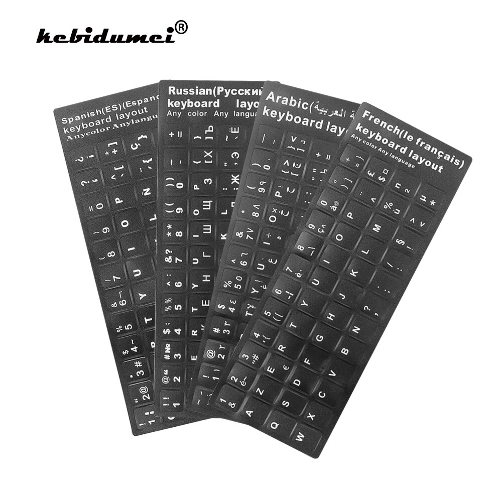 Kebidumei Waterdichte Laptop Toetsenbord Stickers Spaans/Russisch/Frans/Arabisch Toetsenbord Cover Voor Notebook Computer