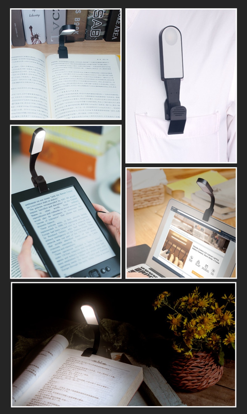 Voor Kindle Papier USB Leeslamp Boek Oplaadbare E-Book Led Licht Licht Lamp Clip Voor Reizen Slaapkamer Boek Reader 3model