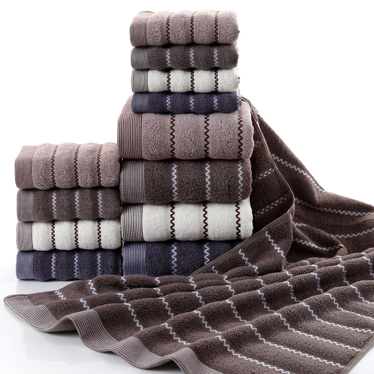 3 Stks/set 100% Katoen streep Mannen Handdoek Set 70*140 cm Badhanddoek voor Volwassen 2 stks 34*74 cm Gezicht Handdoeken badstof Handdoek Set