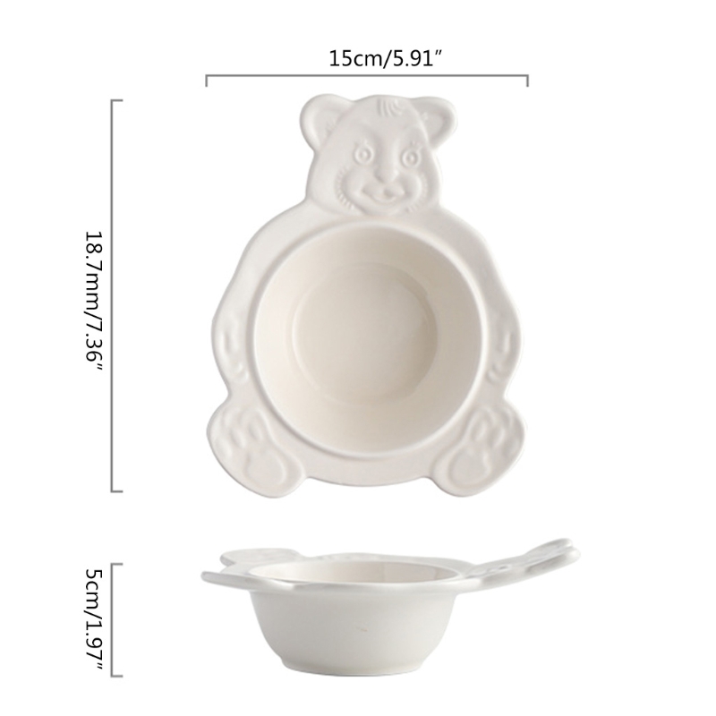 Ceramic Cereal Bowls Breakfast Milk Cereal Fruit Salad Bowl Cute Bear Ceramic Bowl Dessert Baking Bowl Kitchen Tool