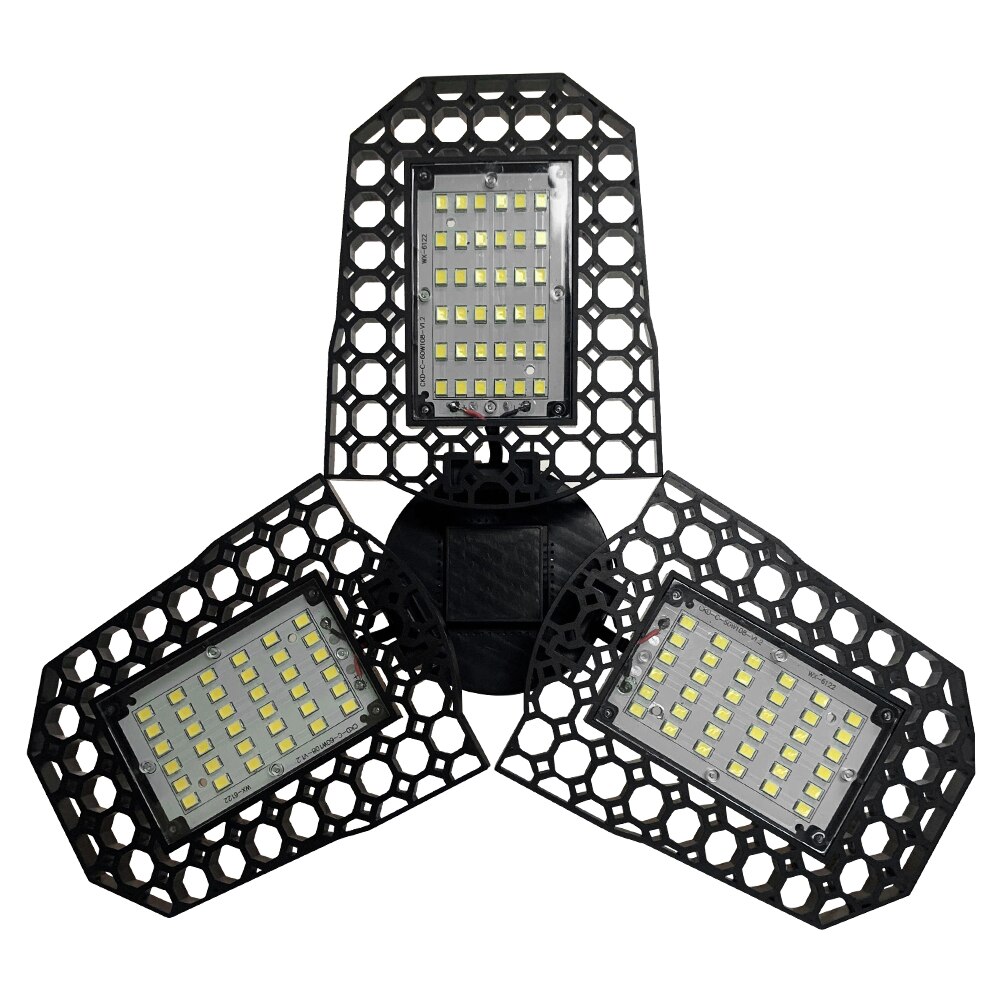 Praktisk  e27 3- blade deformerbart led lys multifunktionel praktisk foldelampe til hjemmelager værksted garage