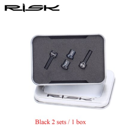 Risk ti titanium skruer bolte til cykel cykel carbon frempind bolt med skive  m5 x 18mm racercykel gaffel låsemøtrik: Sort