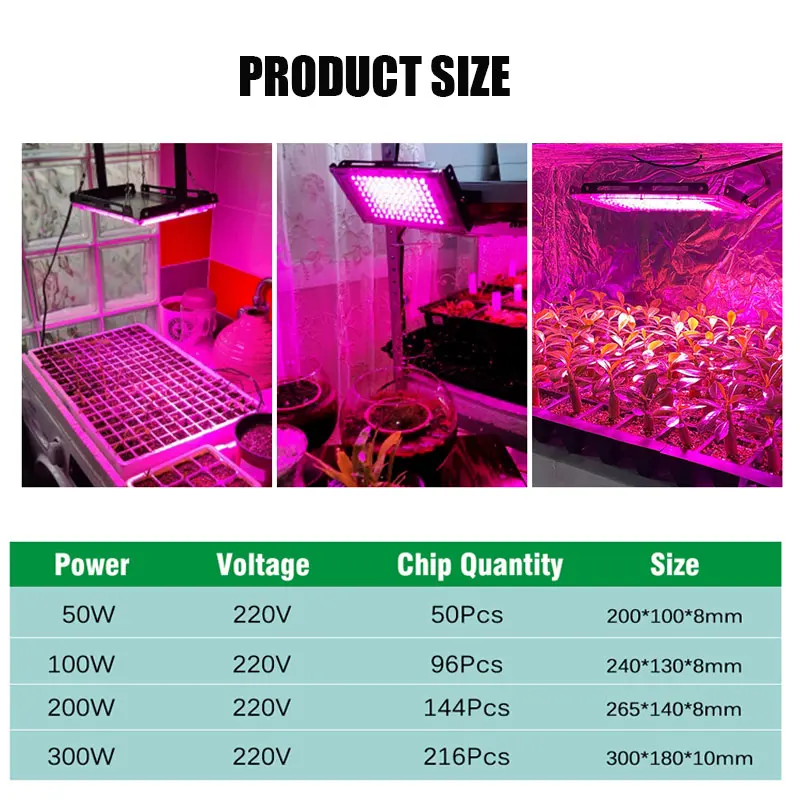 Phyto lampe 50W 100W 300W Phytolamp pour plantes spectre complet Led culture des plantes cultivateur Culture intérieure Led lampe de culture lampe Uv