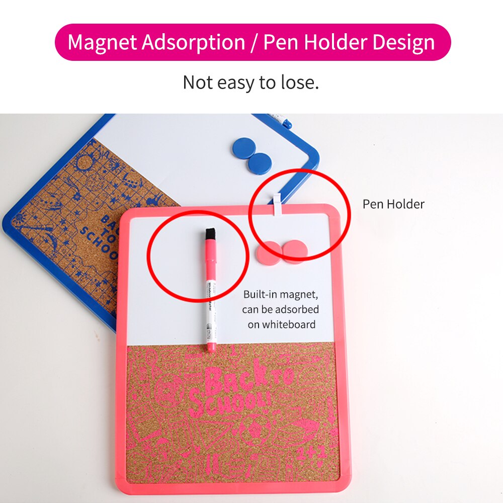 Multifunctionele Schrijfbord Droge Wissen Chidren Graffiti Board Combo Wit Board & Kurk Boord Met Whiteboard Pen push Pin