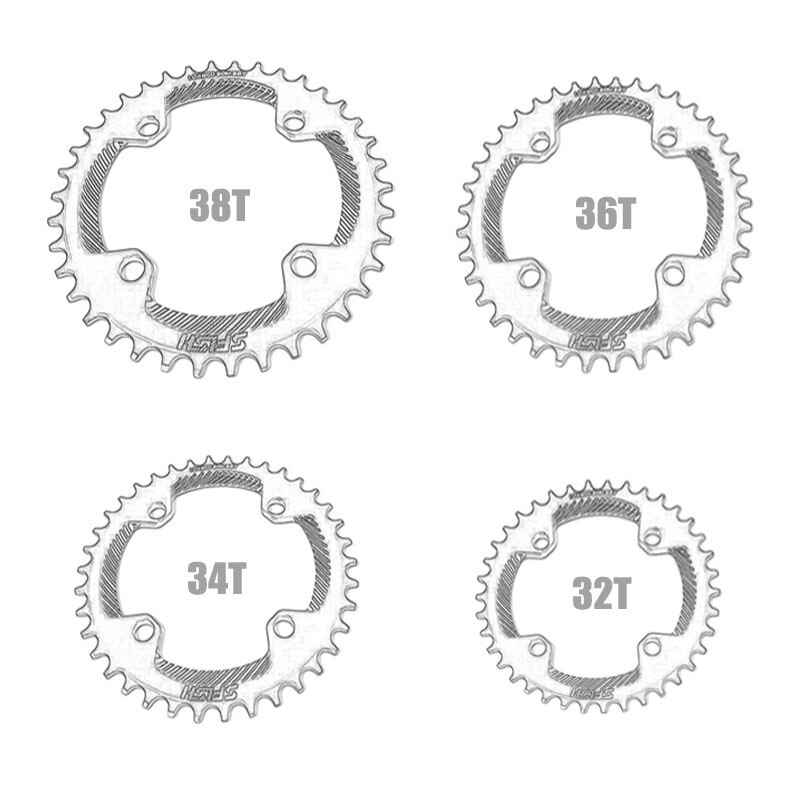 Zrace-disco de tijera para bicicleta de montaña, dispositivo de dientes angostos al7075 CNC, 32 t / 34 T / 36 T / 38 t, bcd104,