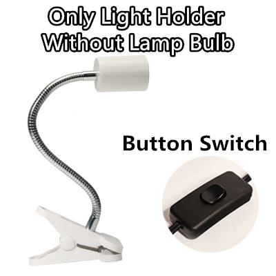 Aquarium Reptile Basking Lamp Holder for Turtle Lizard Habitat Ceramic UVB/UVA Heat Bulb Lamp Clip Holder E27 Base: White Button Holder
