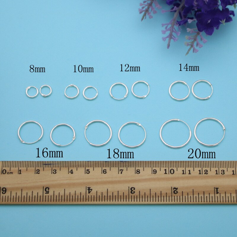 1 Paar Kleine Hoepel Oorbellen 925 Sterling Zilveren Cirkel Ronde Huggie Oorringen Voor Vrouwen Mannen Oor Ring Oor Bone gesp