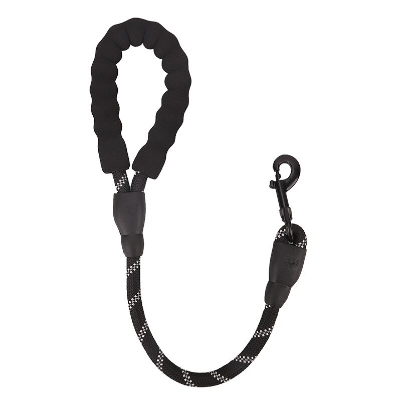 Correa reflectante para perros grandes, correa corta reflectante para caminar, andador de perros a prueba de explosiones, mango suave, suministros para mascotas grandes: Negro