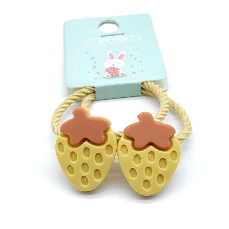 Mini bandeaux pour cheveux mignons de dessin animé pomme carotte, fraise, accessoires pour filles, Mini bandeau gomme colorée,