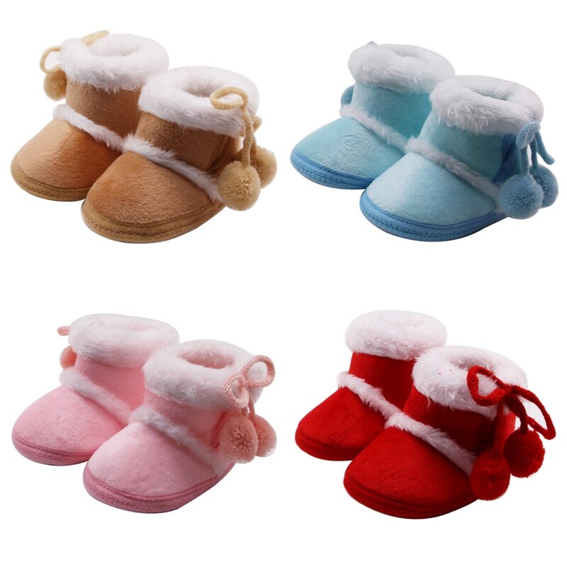 Pasgeboren Meisjes Jongens Schoenen Baby Laarzen Winter Babyschoenen Kwastje Bont Sneeuw Super Warm Prewalkers Soft Sole No-Slip booties