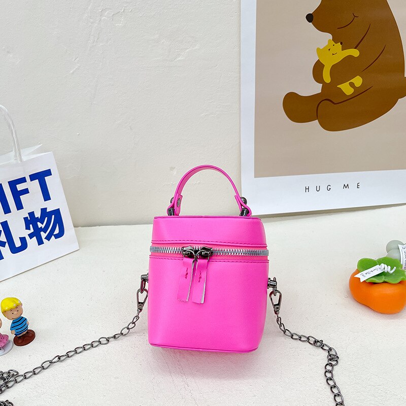 Mini bolso de mano para niños y niñas, bandolera pequeña de Color caramelo, con monedero, 2022: rose
