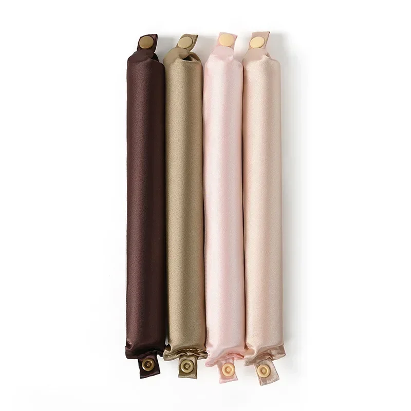 Heatless Haar Krultang Curling Rod Hoofdband Geen Warmte Haarrollers Satijn Luie Krullen Zachte Krulspelden Slapen Flexi Staven Styling Tools: Beige