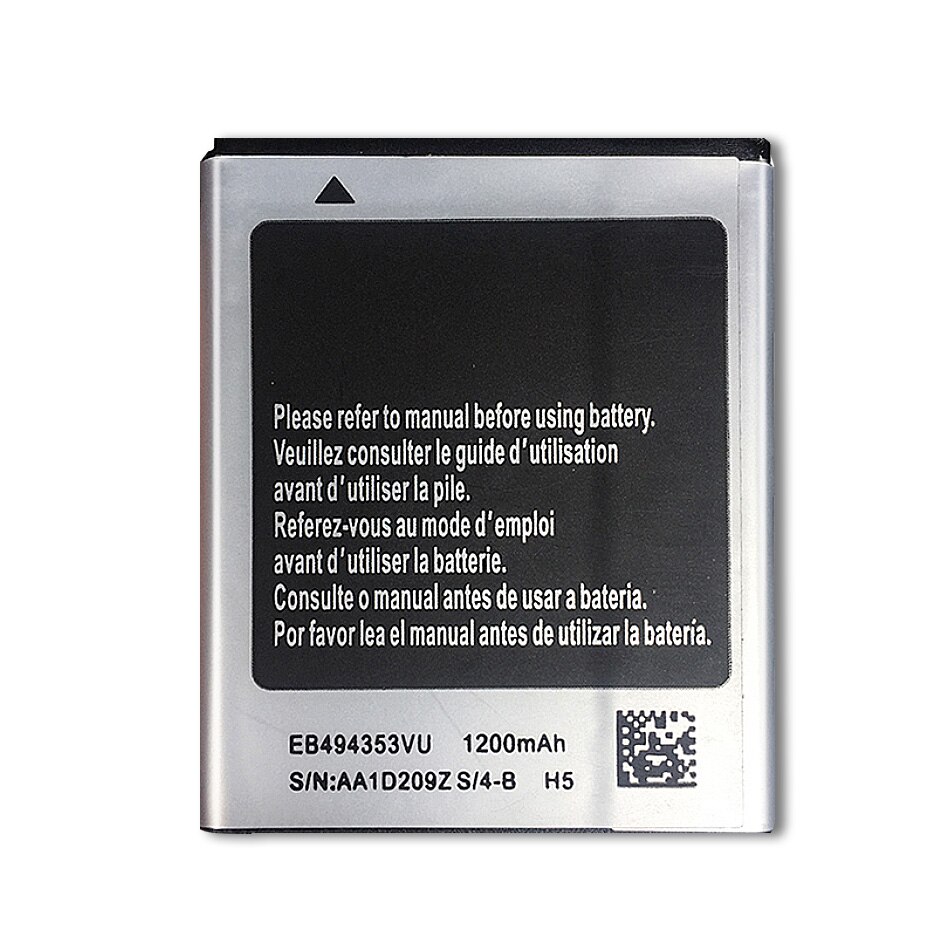 1200 mah  eb494353vu utbytesbatteri för samsung galaxy mini gt  s5570 s5250 s5330 s5750 s7230 t499 gt-i5510 med spårkod