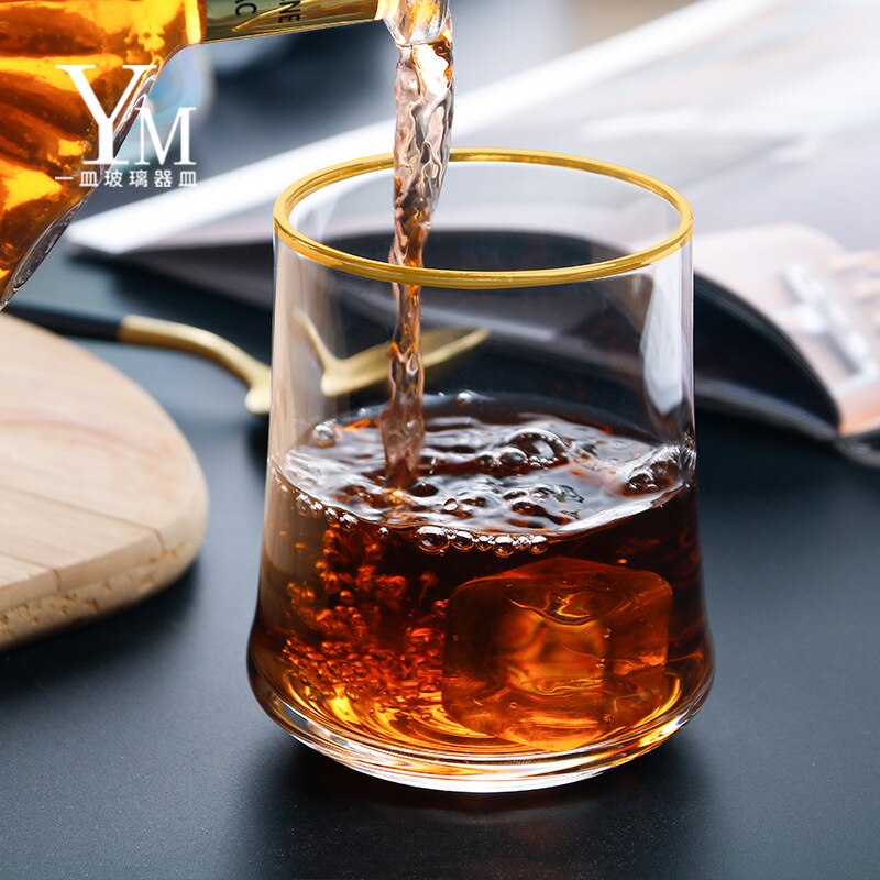 Simple home life glass water cup tea cup, colorful glass juice cold drink whiskey glass beer wine set