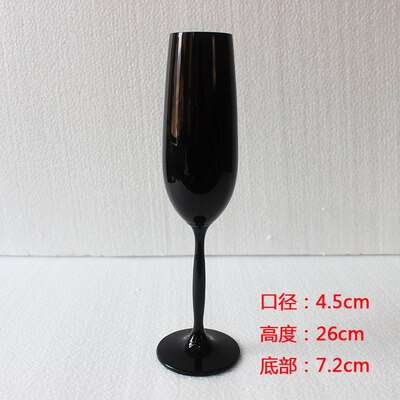 Black wine glass, crystal glass, champagne glass, color wine glass, accessories, wine glass, black glass, goblet: 4