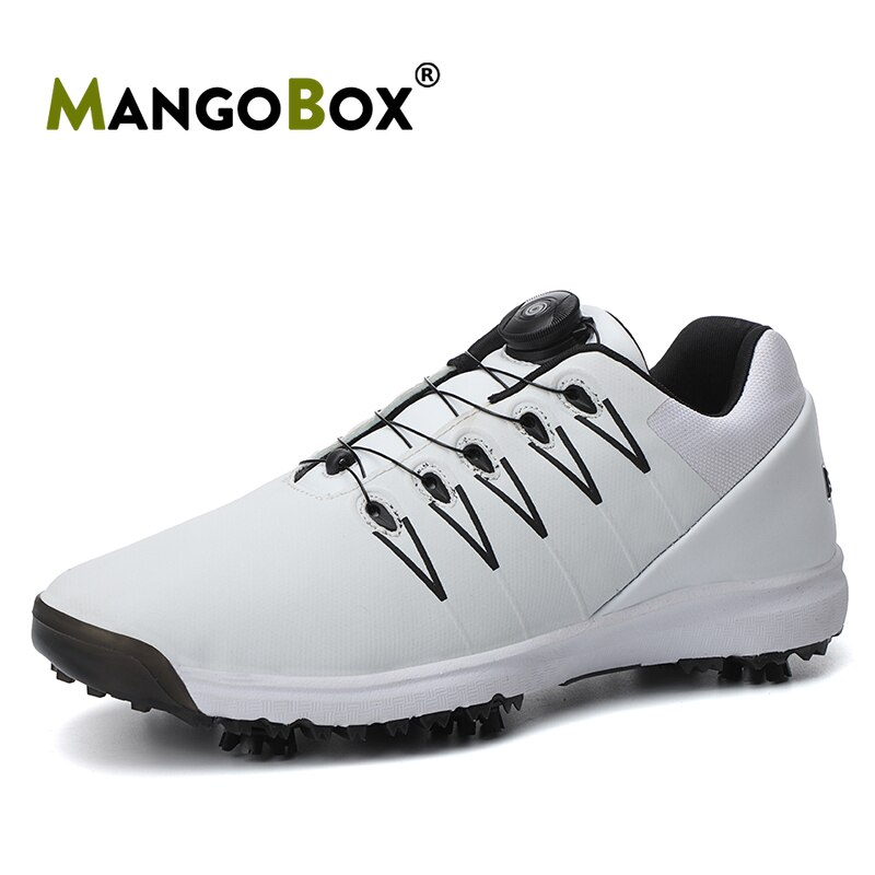 Original golf herrskor snabb snörning läder sportskor anti slip herr golf sneakers märke f sko gym sneakers big boy