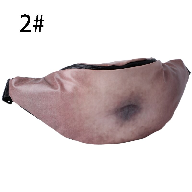 Neuheit Spaß Männer Frauen Vati Tasche Papa Bod Taille Taschen Bahre Fett Haarigen Bauch fanny Pack: 2