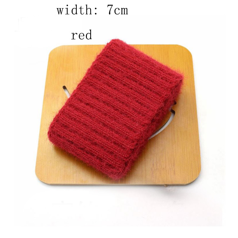 1pcs 6-10cm wide 19 color Thicken cotton Faux velvet ribbed elastic cuff neckline DIY fabric accessories velvet fabric strech: red