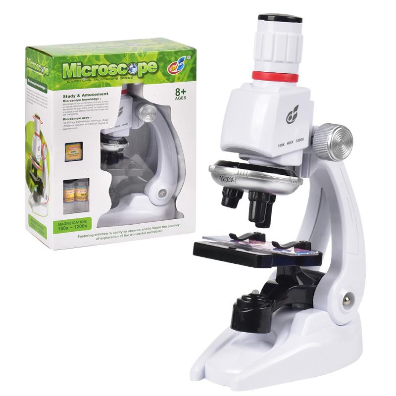 1200X Student Monocular Biological Microscope Set LED Home School Science Educational For Kids Child Lab Optical Instruments: Without Mount