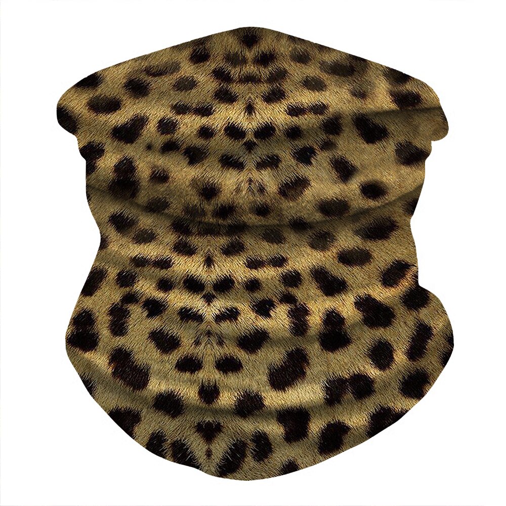 Dyr pels mønster leopard print ansigtsmaske halv sol støv beskyttelse tørklæde 3d rør maske sømløs holdbar ansigt bandana: 6