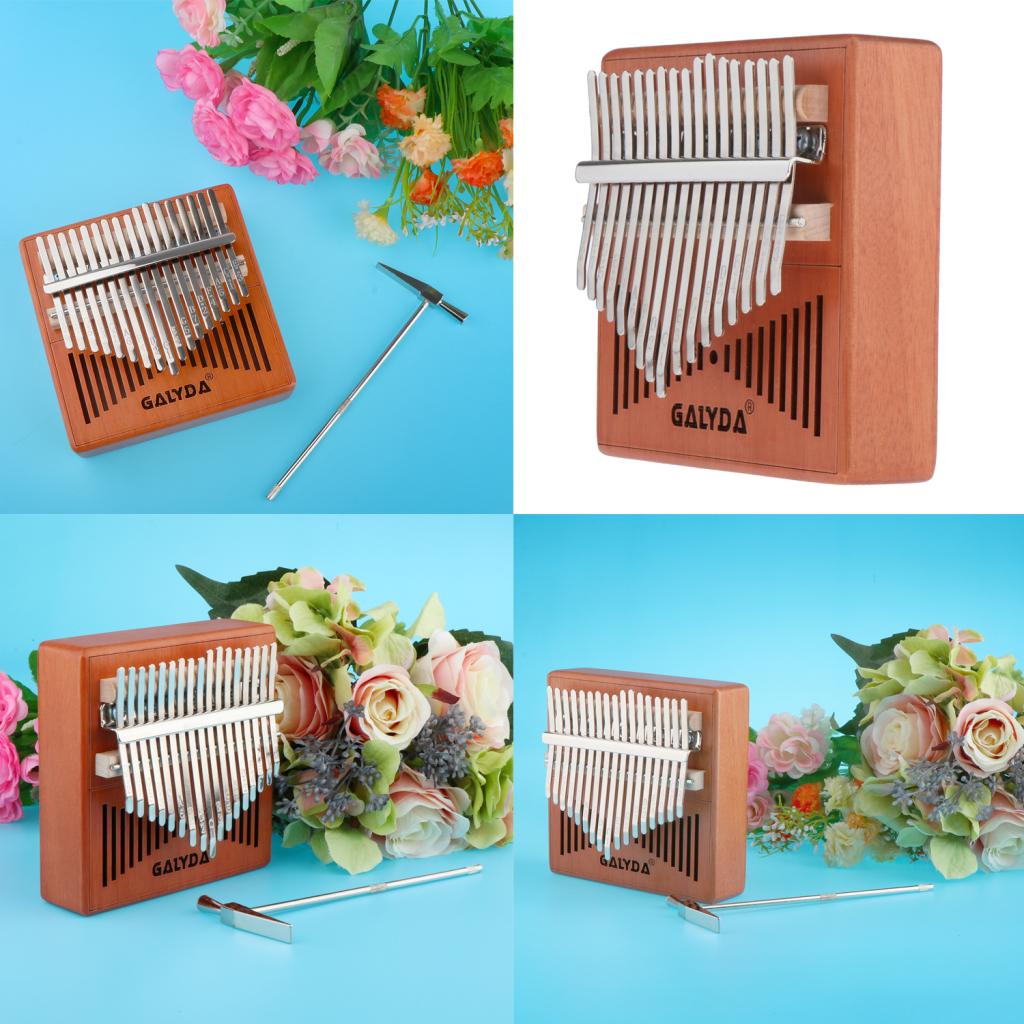 17 Keys Kalimba Mahogany Wooden Thumb Piano Mbira Keyboard Instrument Tool