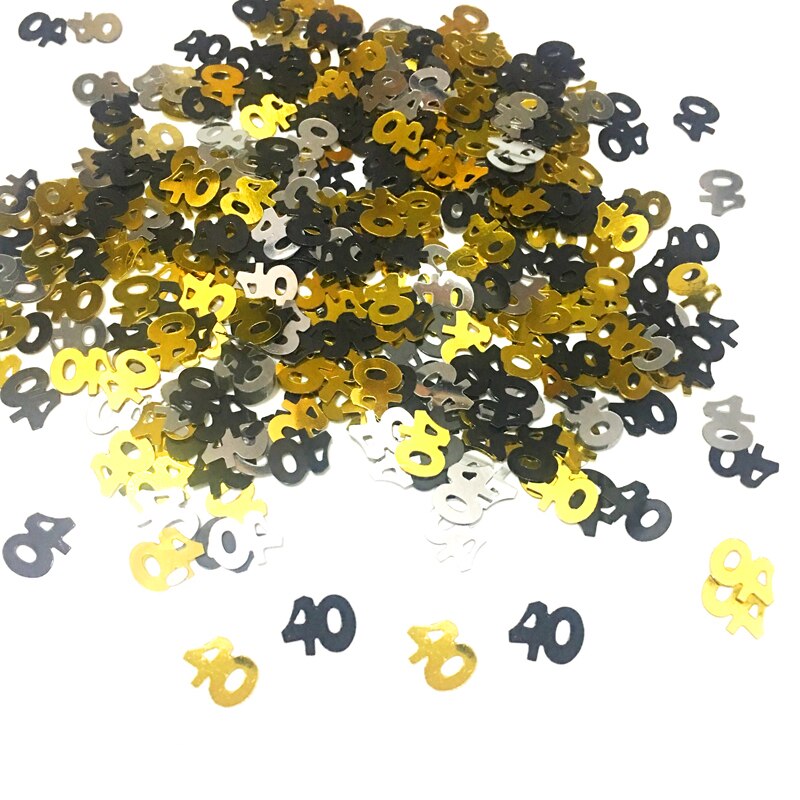 Glitter Confetti Number 30 40 50 60 Happy Birthday Confetti for 30th 40th 50th 60th Birthday Anniversary Party Table Decoration
