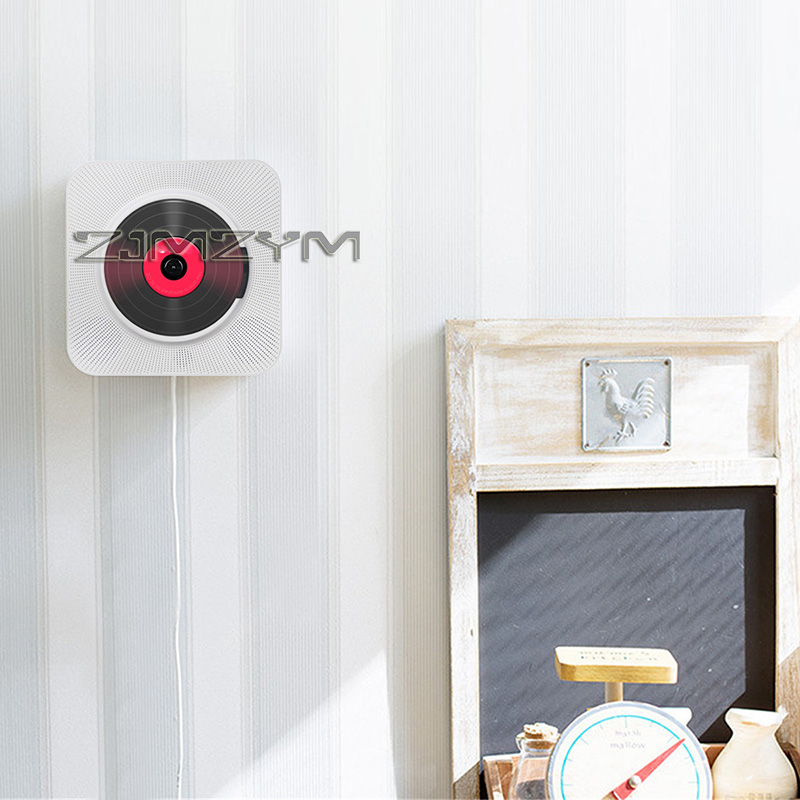 CD-Player, Bluetooth-Lautsprecher, LED-Bildschirm, Wandmontage, Musik-Player, FM-Radio, 3,5 mm Stereo-CD-/MP3-Player mit Fernbedienung