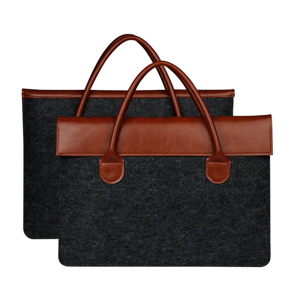 Vilten laptoptas voor 11 13 15 inch computer laptoptassen notebook tablet tas hoes hoes tablet handtassen voor vrouwen: Bruin / 11- inch