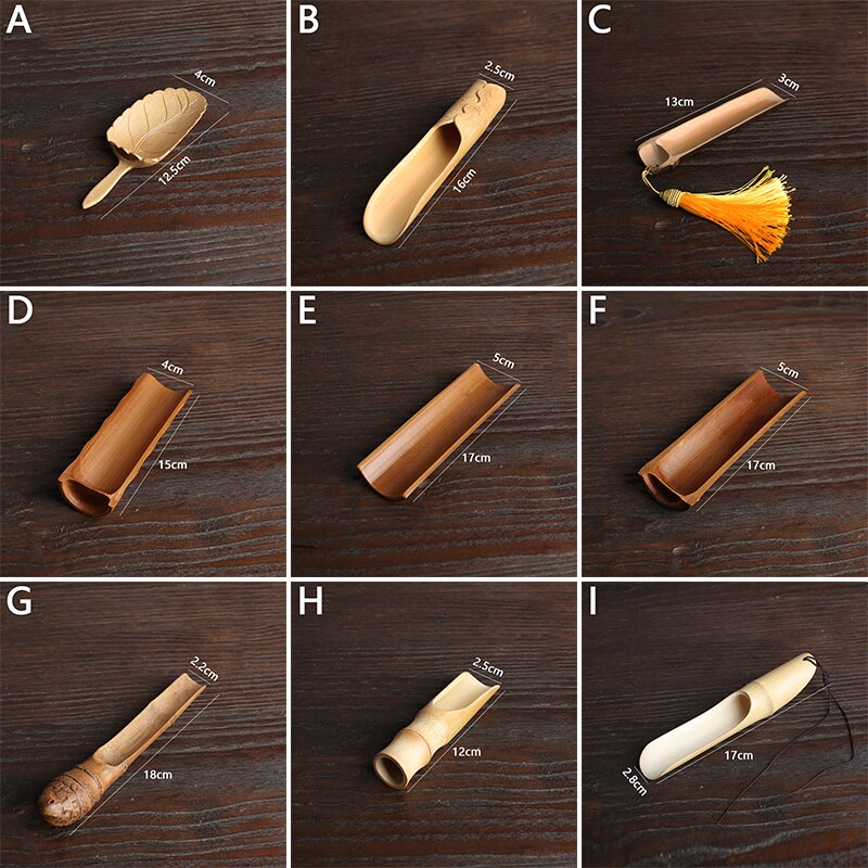 Colher de chá de bambu natural de madeira estilo retro chinês kongfu pá de chá colher de chá cerimônia forma de peixe colher de chá acessórios de chá