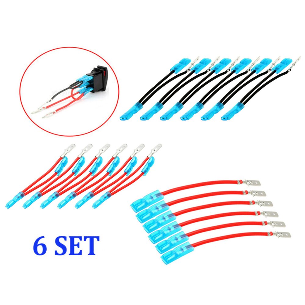 100% 6 Set 5Pin Cable de puente Kit de cableado para en/Off interruptor basculante, barra de luz LED duradero y práctico