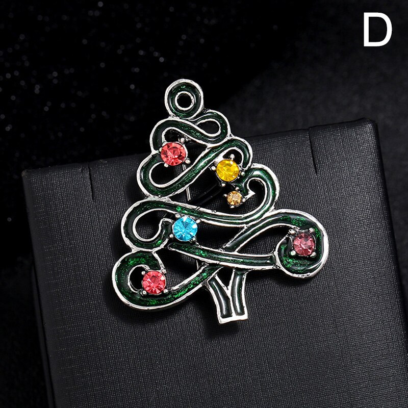 Mode Kerst Broches Kerstman Hoed Handschoenen Bells Sokken Snowfake Strass Pak Metalen Pins Badges Broche Jaar: D