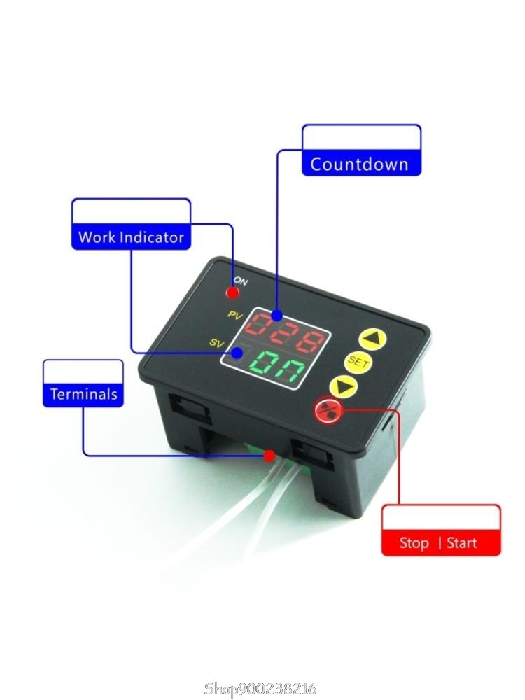 12V 24V 110V 220V LED Digital Display Time Delay Relay Switch T2310 Normally Open Microcomputer Time Controller N04