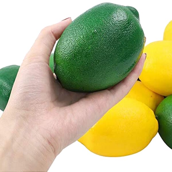 16Pcs Kunstmatige Citroenen Nep Citroen Fruit Voor Huis Keuken Partij Decoratie (Groen En Geel)