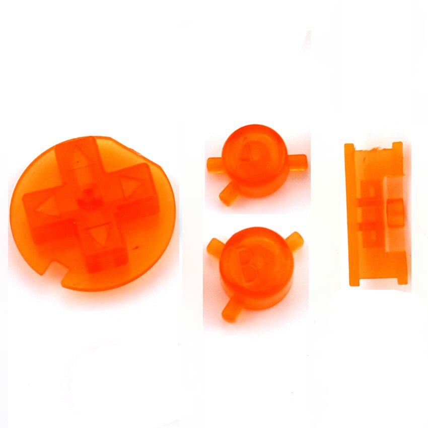 JCD 1 Set Plastic Power ON OFF Buttons Keypads for Gameboy Color GBC Colorful Buttons Set for GBC D Pads A B Buttons Replacement: L Clear Orange