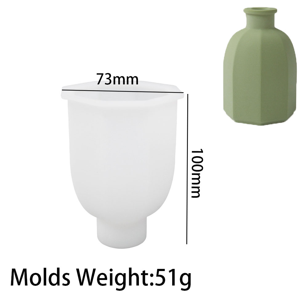 Florero , molde de silicona para manualidades, botella de Perfume, adornos, fabricación de yeso, inserto de hormigón, botella, moldes artesanales, jardinería, decoración del hogar: Verde militar