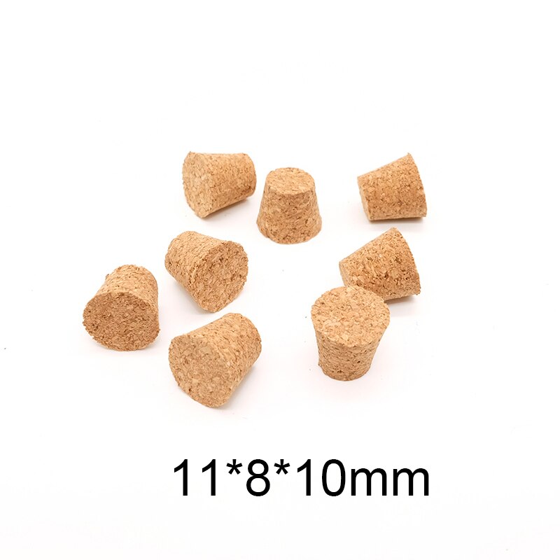 11*8*10mm Mini Reagenzglas Glasflaschenverschluss Kleine Weiche Holz Korken