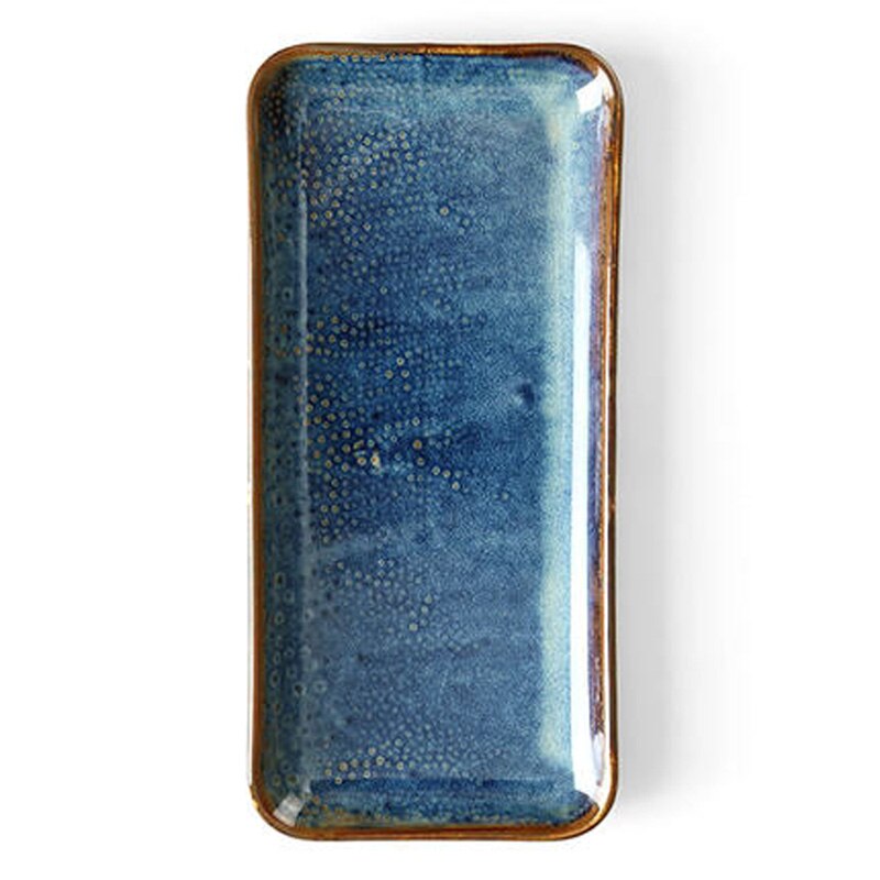 fish plate rectangular plate ceramic nordic dish plate household western tableware simple steamed fish plate