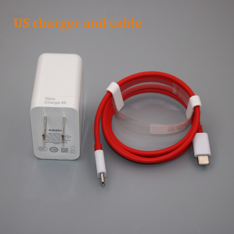 65w Oneplus 9R Nord 2 10 CE 5G 8 9 Pro Warp Dash Ladegerät PD USB C Kabel für One Plus 9RT 7T 8T OPPO Realme 30w Schnelle Schnell Ladung: US charger and cable