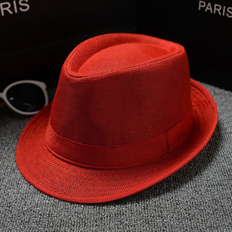 Summer England Cowboy Caps Women Retro Men's Fedoras Top Jazz Plaid Hat All Seasons Bowler Hats Chapeau Cowgirl Costume: red