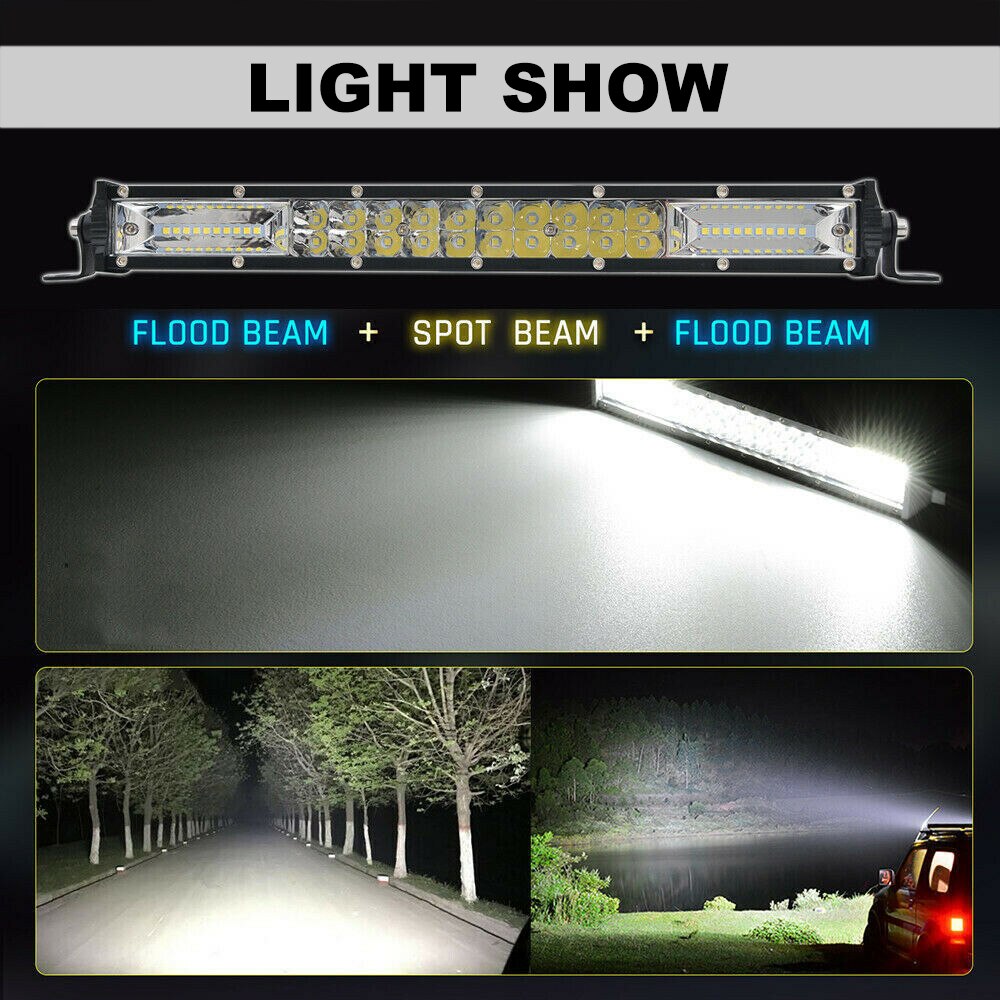 ANMINGPU Slim Off Road LED Bar 60W 120W 180W 240W LED Light Bar per camion 4X4 UAZ 4WD ATV Truck Combo LED Work Light Bar 12V 24V