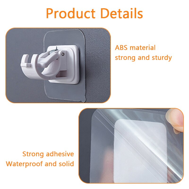 2/4/6Pcs Zelfklevende Verstelbare Gordijn Staaf Houder Klem Haken Staaf Beugel Vaste Opknoping Clips opbergrek Home Organisatie
