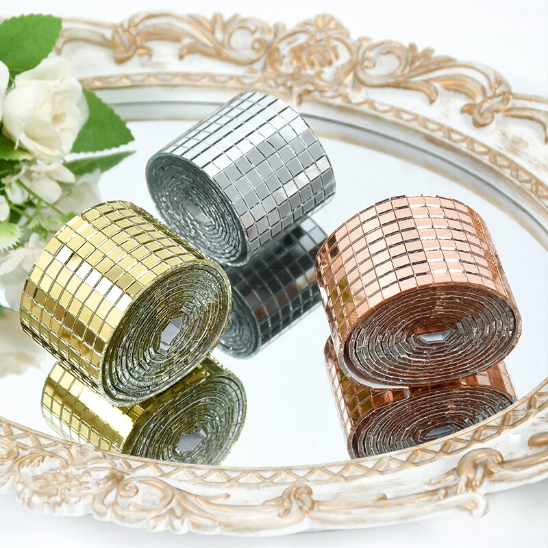 100*4cm espelho adesivo de parede auto-adesivo quadrado mosaico telhas adesivos para casa decoração da parede do banheiro barra de casamento diy bola de discoteca