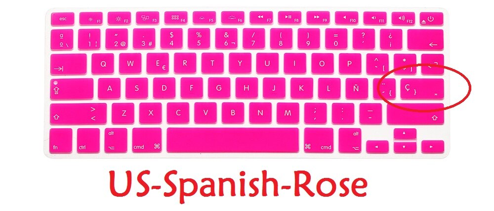 Eu Ons Spaanse Keyboard Voor Macbook Air Pro Retina 13 15 Spaans Toetsenbord Cover Silicium A1466 A1278 A1286 A1398 Toetsenbord huid: US Rose