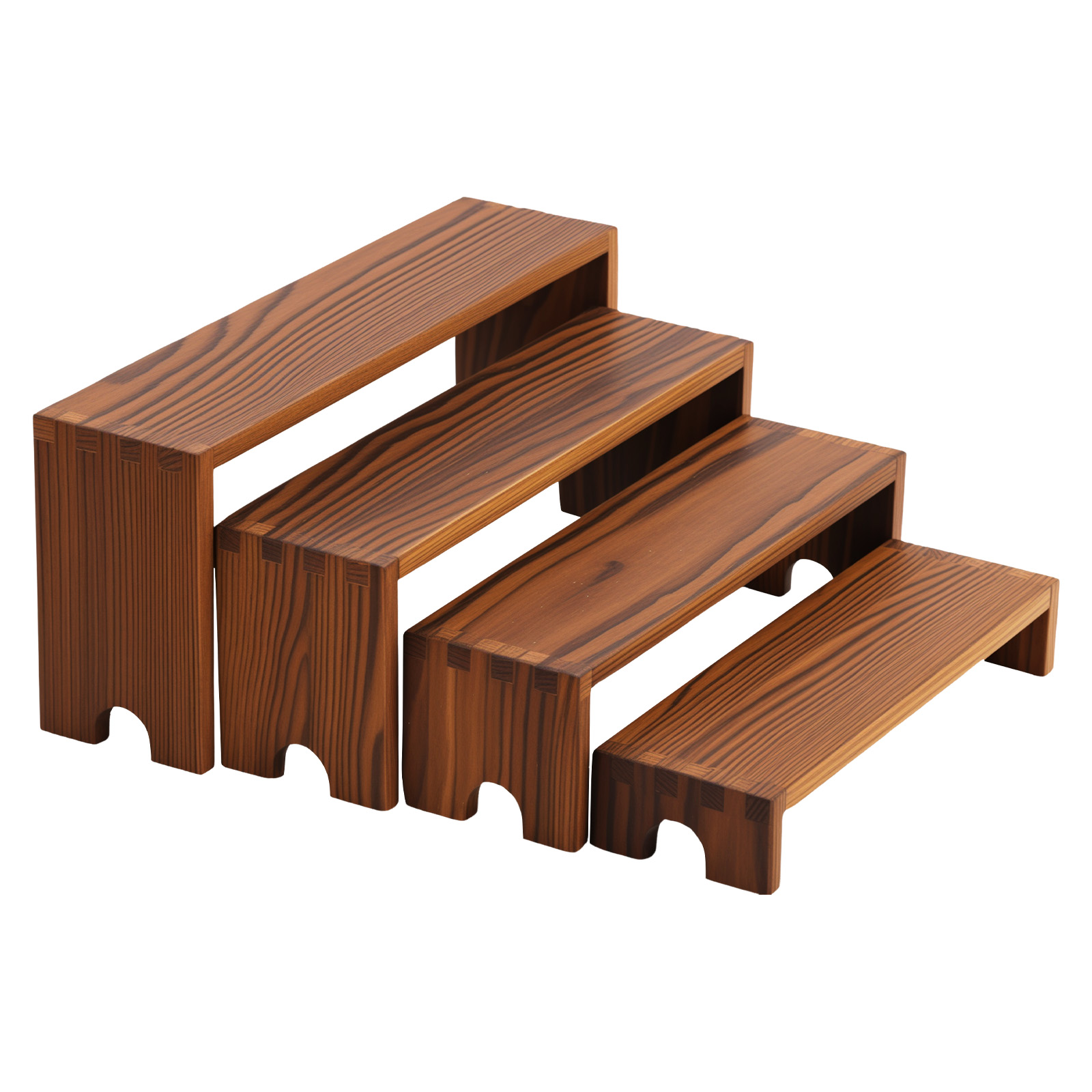 Table Riser Shelf 4/8Pcs Wood Riser Display Stand 4 Tier Nestable De... – Vicedeal