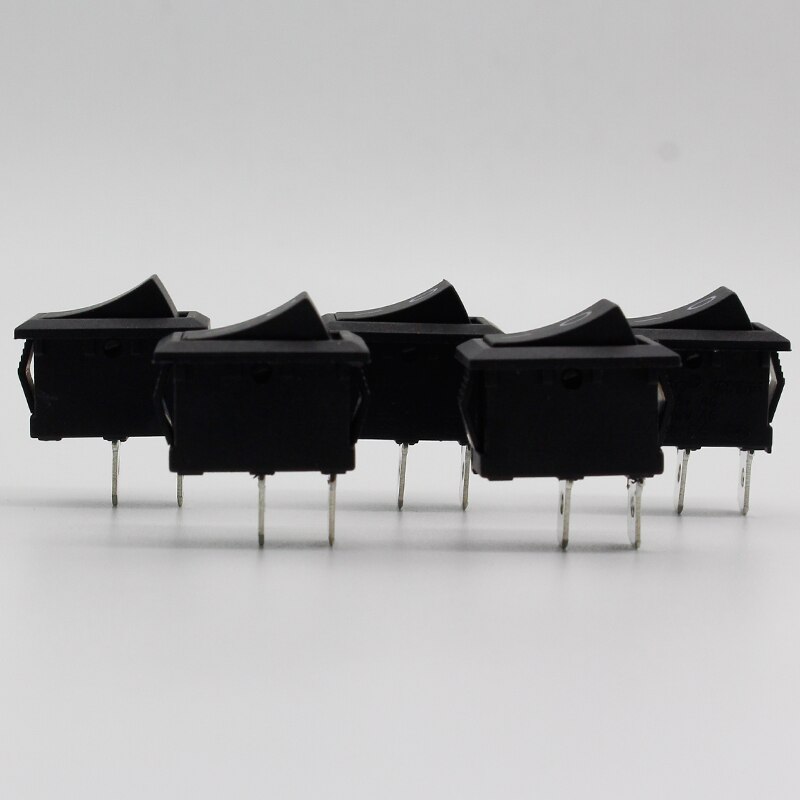 5Pcs/Lot Black Push Button Mini Switch 6A-10A 110V 250V KCD1 2Pin Snap-in On/Off Rocker Switch 5PCS/Lot 21MM*15MM BLACK