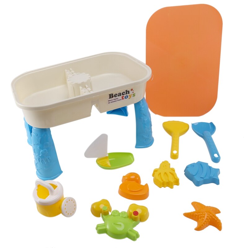 Sand and Water Table Set with Lid Cover Beach Toys Outdoor Garden Sandbox Kit Kids Summer Beach for Toddlers Kids