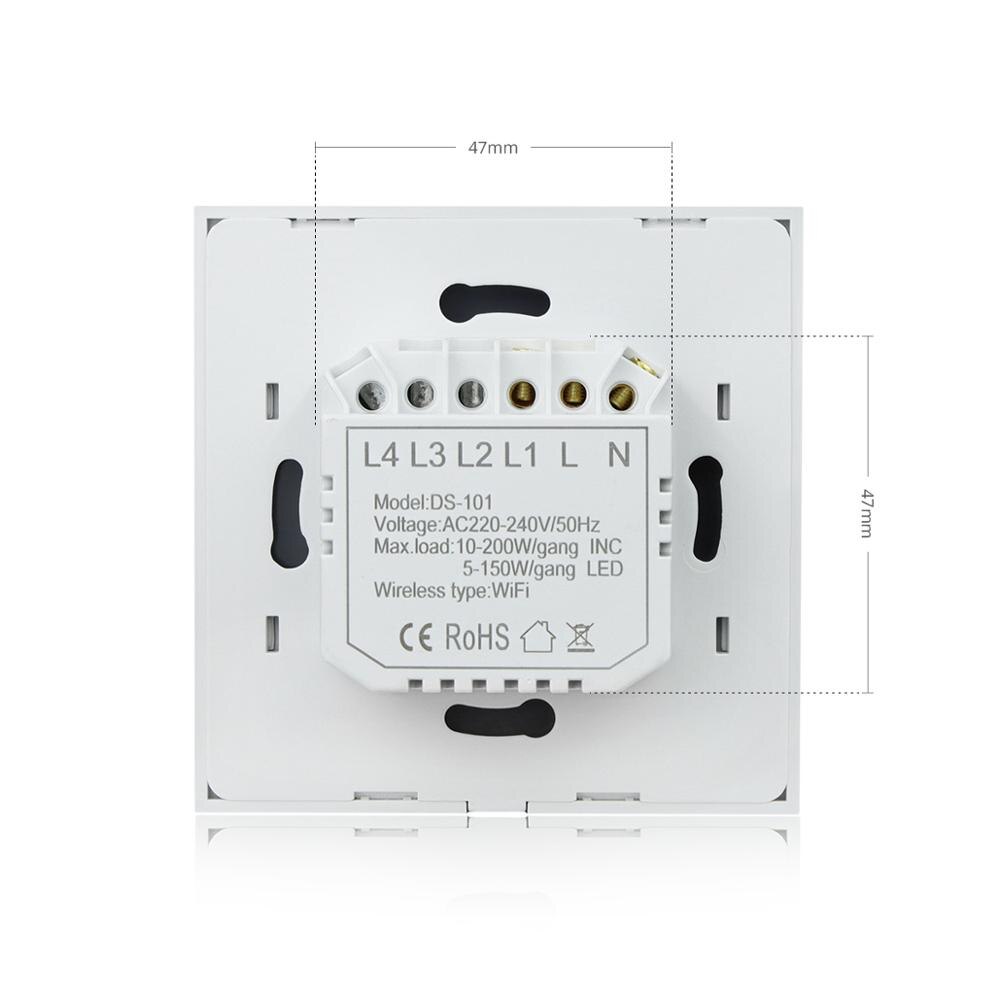 Apple Homekit Smart home switch Glass Touch Screen Wall switch WIFI Siri Voice Control Light Controller 1/2 Gang 220V EU